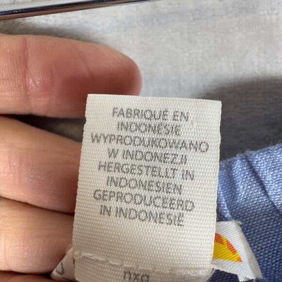 C&C California Maxi Skirt Large Blue Linen Blend Button Front Boho Coastal - Picture 5 of 9